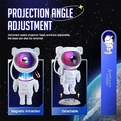 Mooyran Colorful Astronaut Galaxy Projector - Special Limited Edition Star Lights for Bedroom Astronaut Space Projector, Starry Ceiling Lamp with Timer & Remote, Adults Room Decor thumbnail 3