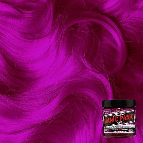 Manic Panic Semi Permanent Pink Warrior Hair Dye, 4 oz | Medium Pink, Cool Undertones, Berry Tones on Dark Hair, Vegan, Ammonia-Free & Cruelty-Free, Lasts 4-6 Weeks, Developer-Free thumbnail 4