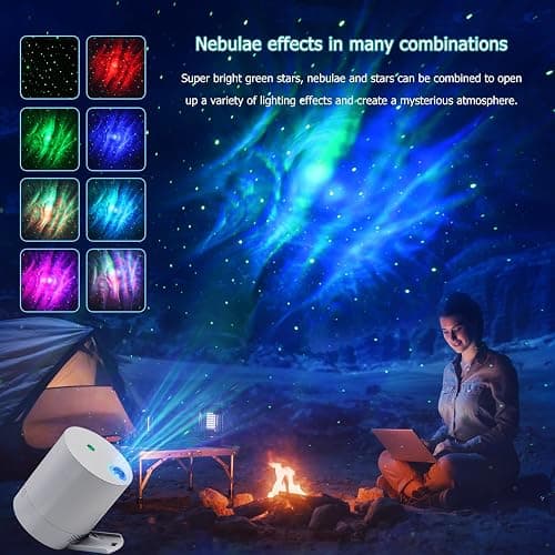 Galaxy Projector Star Projector, Northern Lights Projector with Remote Control, Adjustable Color, Brightness and Movement Speed, Night Light Projector for Adults, Bedroom, Living Room thumbnail 2