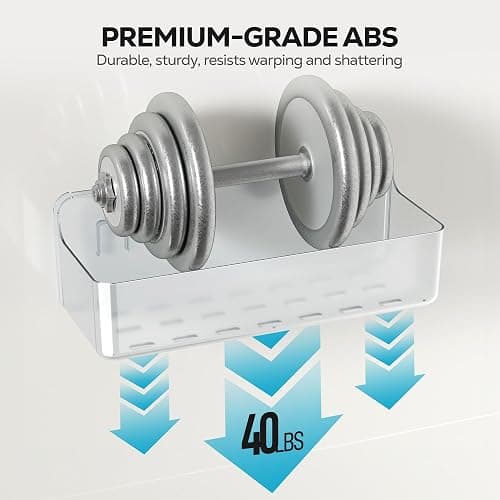 Nieifi Adhesive Wall Shelf, Shower Shelves, Shower Organizer for Bathroom Organization (A-Clear, 3 pieces) thumbnail 7