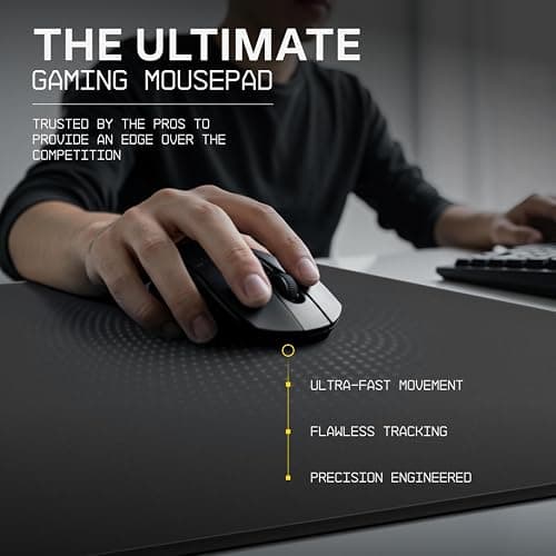 Wallhack 4.0 Glass Gaming MousePad - Professional Esport Mouse Mat with Specialty Surface for Top Speed and Control, Large Tempered Glasspad with Full Silicone Base - (SkyPAD Black,XL 16.92" x 19.29") thumbnail 2