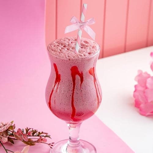30Pcs Pink Paper Straws for Drinking, Cute Pink Bow Party Straws Bulk for Juice Coffee Tea Cocktail Milkshake thumbnail 5