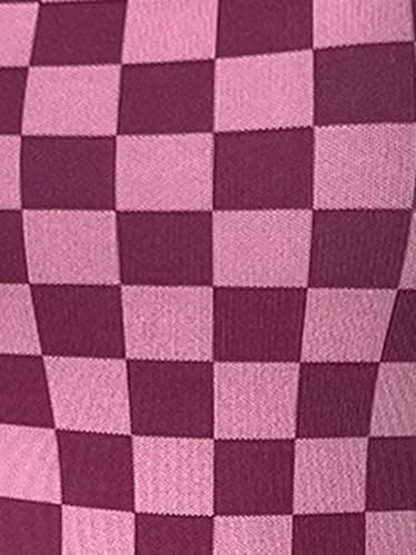 Floerns Women's Checker Print Long Sleeve T Shirts Sheer Mesh Plaid Print Tops thumbnail 6