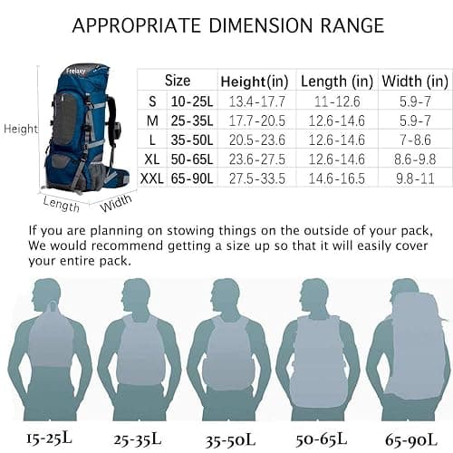 Frelaxy Hi-Visibility Backpack Rain Cover with Reflective Strip 100% Waterproof for Hiking, Camping, Biking, Traveling thumbnail 6
