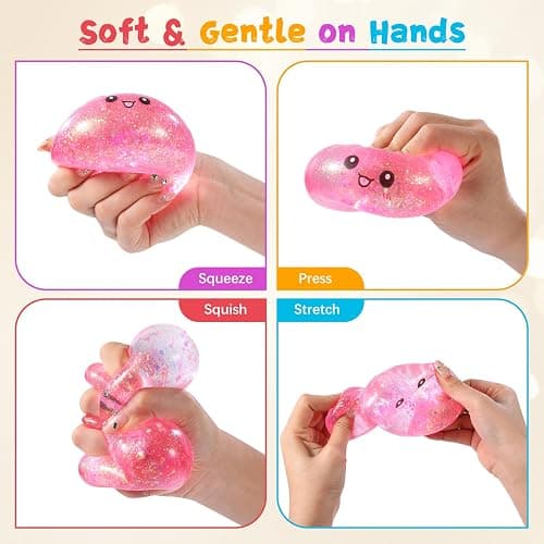 Sugar Glitter Dumpling Squishy,Viral Bao Bun Squishy Dumling Mystery Box,Stress Relief Fidget Squeeze Toy for Holiday & Birthday Gifts (Pink) thumbnail 3