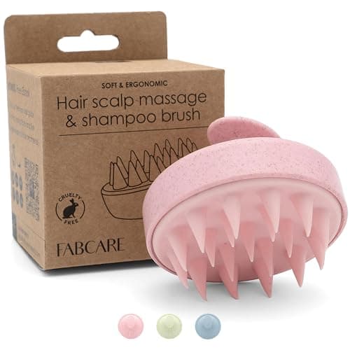 FABCARE Brosse Cuir Chevelu Masseur Pousse Cheveux Paille de Blé Silicone Gommage Humides Secs Circulation Sanguine Stimulation Massage Régénérant Durable Ergonomique Léger Antidérapant (Rose) thumbnail 2