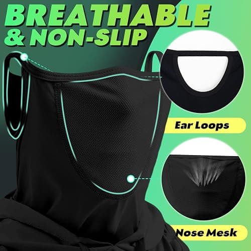 3 in 1 Summer Cooling Balaclava Hood Face Mask with Ear Loops Men Women Sun UV Protection Breathable Full Head Cover thumbnail 4