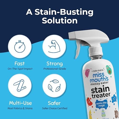 Miss Mouth's Messy Eater Stain Treater Spray - 16oz Stain Remover - Newborn & Baby Essentials - No Dry Cleaning Food, Grease, Coffee Off Laundry, Underwear, Fabric thumbnail 4