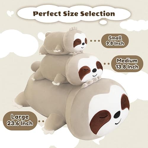 Finebee Weighted Sloth Stuffed Animals, Cute Weighted Sloth Plush, Soft Stuffed Weighted Plushie Pillow Gifts for Girls Boys(13.8" 1.6Lbs) thumbnail 5