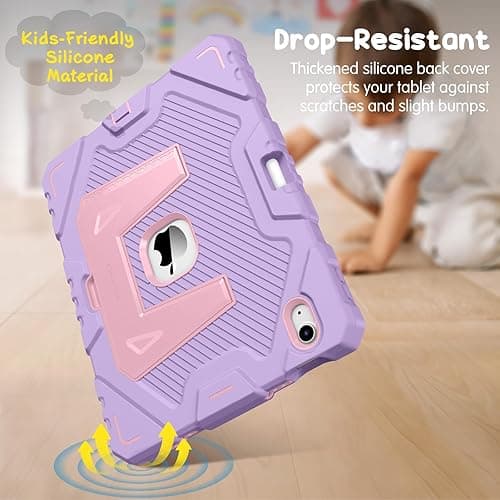 Fintie Kids Friendly Case for iPad (A16) 11th Generation 11 Inch (2025), iPad 10th Generation 10.9 Inch (2022), Fully-Body Rugged Heavy Duty Shockproof Protective Case with Kickstand, Purple thumbnail 8