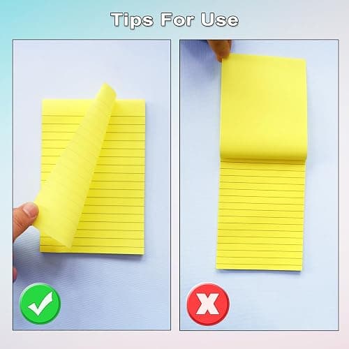 HQCME 9 Pack Lined Sticky Notes 4X6 in Post, 9 Pastel Colors Large Ruled Post Sticky Colorful Super Sticking Power Memo Pads Strong Adhesive, Sticky Notes with Lines Office, Home, 35 Sheets/pad thumbnail 5