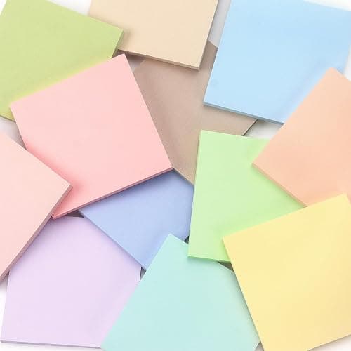 Osboo Sticky Notes 3x3 Inch, 12 Pack, 12 Pastel Multi Colors Note Pads, 50 Sheets/Pad, Perfect for Office, School, and Home Organization thumbnail 6