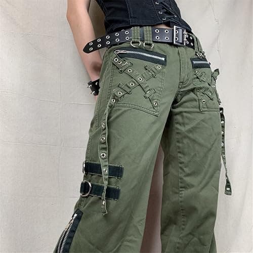 Indie Aesthetics Jeans for Women Gothic Punk Wide Leg Long Length Denim Pants Y2k Loose Casual Jeans Streetwear thumbnail 3