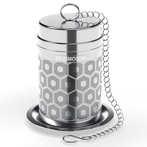 Reinmoson Tea Strainers for Loose Tea, Extra Fine Mesh Tea Infuser, 304 Stainless Steel & Updated Slim Threaded Lid, Loose Leaf Tea Steeper for Black Tea, Rooibos, etc - Image 1