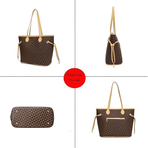 Women Tote Bag Handbags PU Leather Fashion Hobo Shoulder Bags 2pcs with Coin Purses thumbnail 4