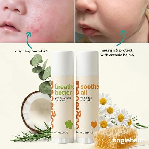 oogiebear Soothe All & Breathe Better Balms 0.5 oz USDA-certified, 2 Pieces | Doctor-Made USDA Nose-to-Toe Natural Skin Care for Newborns, Infants & Toddlers, Cold pressed, Small batch crafted thumbnail 6