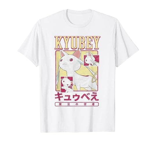 Madoka Magica Kyubey Collage Magic Creature Anime T-Shirt - Image 1