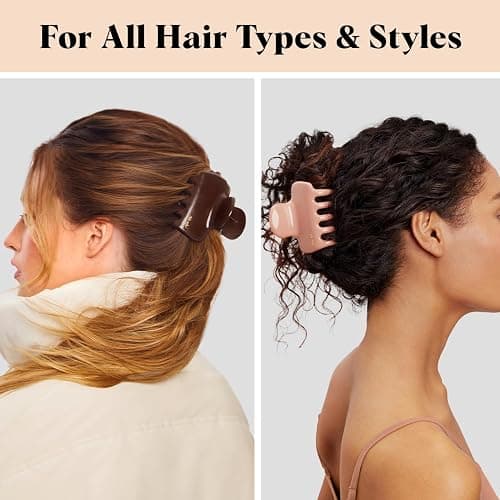 Kitsch Plastic Puffy Claw Clip for Women - 3.15 Inches Claw Clips for Full or Half Ponytail, Secure Hold for Thick Hair, Stylish Hair Accessories | Ideal Gifts for Women - Chocolate, 1pc thumbnail 6
