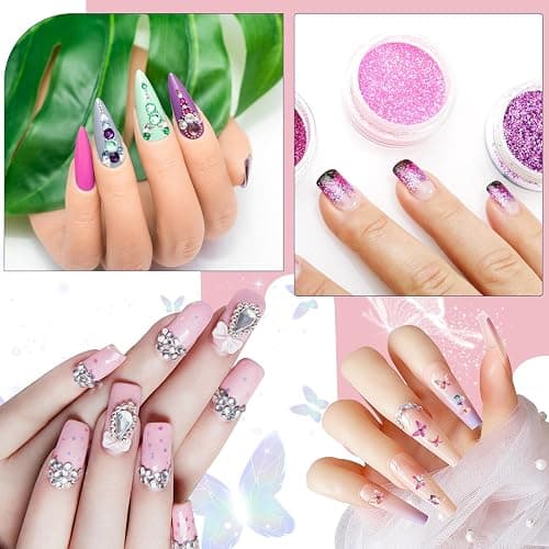 Acrylic Nail Kit,Professional Multicolor Acrylic Nails Powder Nail Starter Kit Decoration Tools with Everything UV Light for Beginners thumbnail 6