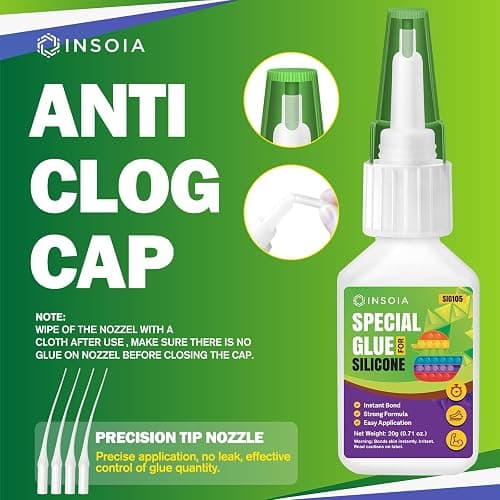 Silicone Glue, 20g Clear Super Glue for Silicone Repair Quick Fix Silicones Adhesive Heavy Duty Strong Crazy Instant Glue for Bonding Model, Toys, TPR, TPU, DIY Crafts and More thumbnail 6