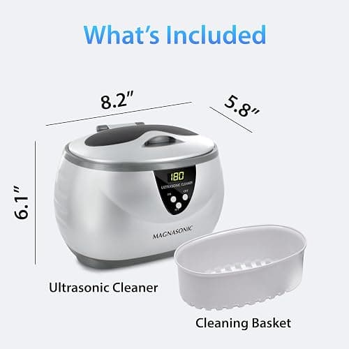 Magnasonic Ultrasonic Cleaner - 20oz Stainless Steel Tank, Digital Timer, 5 Cleaning Modes, Ultrasonic Jewelry Cleaner for All Jewelry, Eyeglasses, Watches, Dentures, Retainers & More thumbnail 9