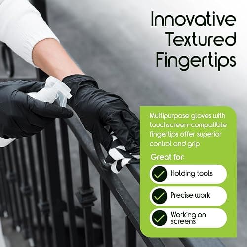 Inspire Black Nitrile Disposable Gloves | 4.5 Nitrile Disposable Safety Medical Cooking Cleaning Gloves thumbnail 7
