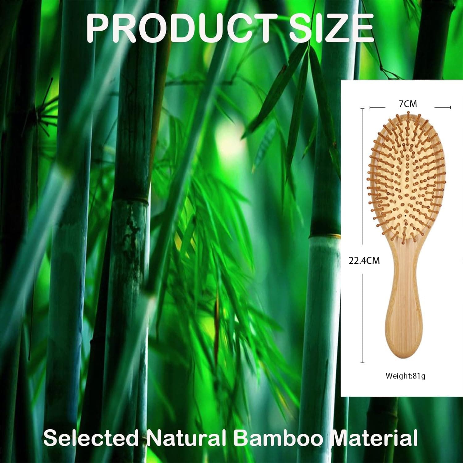 Bamboo hair brush for women stimulating hair growth, made of natural bamboo combs for scalp massager growth, suitable fors all hairs types, comb fors Women, Men and Kids thumbnail 6