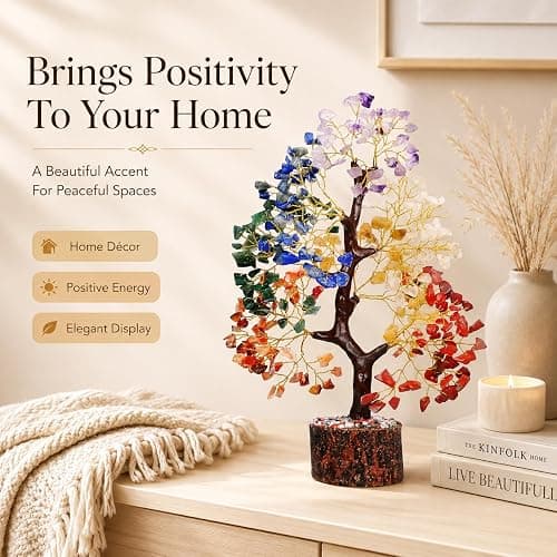 YATSKIA 7 Chakra Tree of Life - Crystals and Healing Stones | Birthday Gifts for Women| Crystal Tree for Positive Energy | Home & Office Decor | Gifts for Mom thumbnail 7