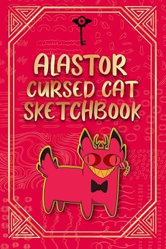 ALASTOR CURSED CAT sketchbook - A blank paged book in the style of Hazbin Hotel for creative drawing: A drawing book with 100 blank drawing pages for fans of Alastor and animation - Image 1