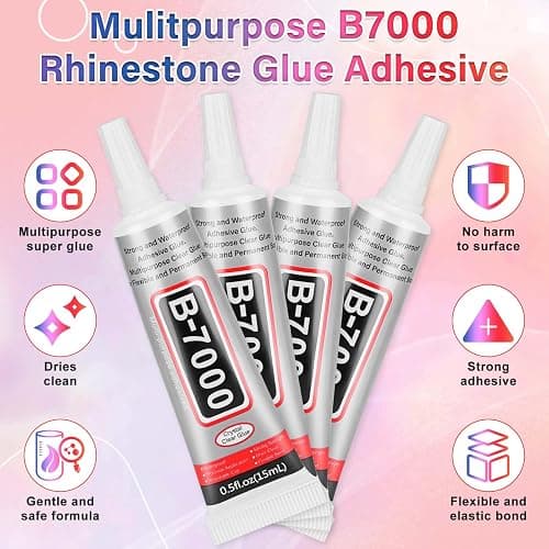 Audab Multicolor 4mm AB Rhinestone Kit with 16000pcs, 4pcs B7000 Jewelry Glue, Tools for Crafting, Graduation Cap, Jewelry, Shoes & Nails thumbnail 5
