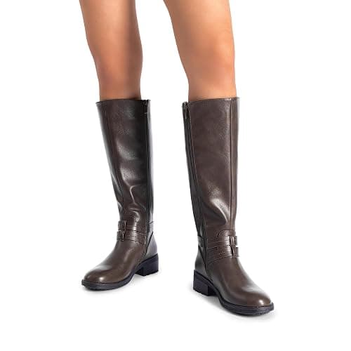 DREAM PAIRS Women's Knee High Boots, Buckle Riding Boots thumbnail 2