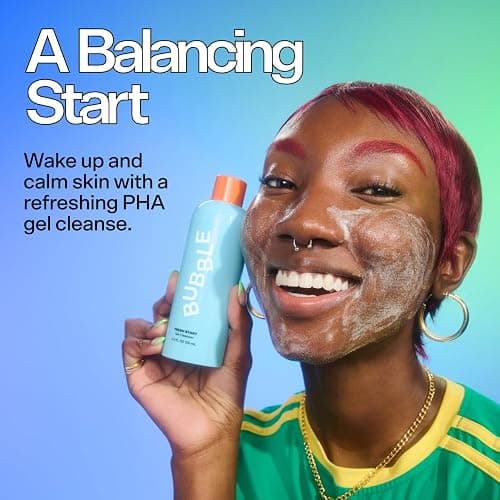 Bubble Skincare Fresh Start Gel Face Wash - Gentle PHA Exfoliating Facial Cleanser to Reduce Oil + De-Clog Pores - Daily Face Cleanser with Aloe Vera to Soothe Sensitive Skin - Vegan Skin Care (125ml) thumbnail 4