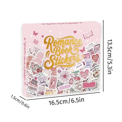 200PCS Romance Book Stickers with Gift Box, Holographic Bookish Sticker Pack for Readers Adult Spicy Booktok Vinyl Decals for Laptop Reader Water Bottle Waterproof thumbnail 2