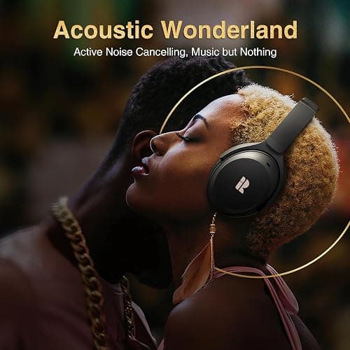 Bluetooth Headphones, Premium Active Noise Cancelling Wireless Headphones Over Ear, 50H Playtime, Hi-Res Audio, Deep Bass, Memory Foam Ear Cups for Travel, Home Office thumbnail 2