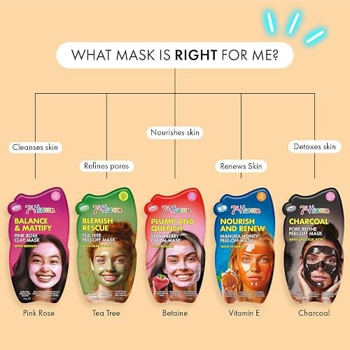 7th Heaven Bumper Box Skin Care Gift Set - Pack of 20 Face, Hair and Body Masks - Variety of Mud, Cream and Peel-Off Masks - Deeply Moisturising, Fruity, Hydrating and Skin Rejuvenating thumbnail 6