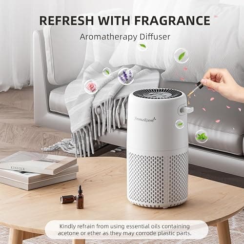AromaRoom Air Purifier for Home Bedroom, Sleep Mode, 3-in-1 Filter, AP103 | For Smoke Pollen Dander Hair Smell Air Cleaner, H13 HEPA Air Filter, Quiet Air Cleaner For Pets, Home, Baby Room thumbnail 5