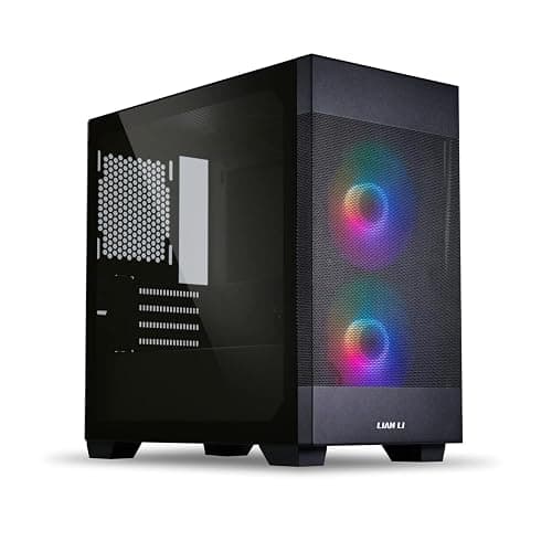 LIAN LI High Airflow Micro ATX PC Case, RGB Gaming Computer Case, Mesh Front Panel Mid-Tower Chassis with 2x140mm ARGB PWM Fans Pre-Installed, Tempered Glass Side Panel (LANCOOL 205M MESH, Black) - Image 1