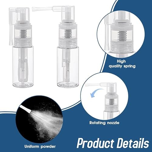 KALIONE 2-Pack 25ml Empty Powder Spray Bottles, Reusable Detachable Travel Bottles, Body Care Accessories for Face, Hair, Body, Nail thumbnail 4