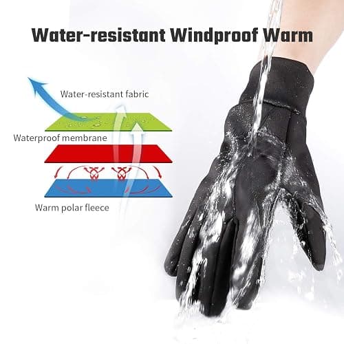 FanVince Winter Gloves Touch Screen Water Resistant Windproof Thermal for Running Cycling Driving Hiking for Men Women thumbnail 4