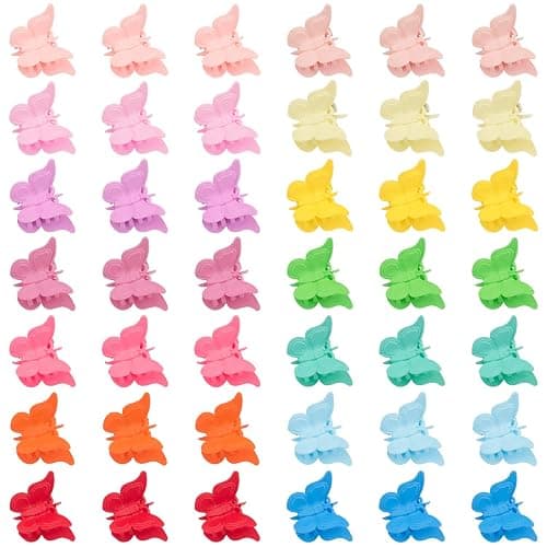 EAONE Matte Mini Butterfly Clips, Colorful Mini Hair Claw Clip for Girls and Women, 90s Y2K Cute Hair Styling Accessories, More than 10 Asscorted Colors, Set of 50 thumbnail 3