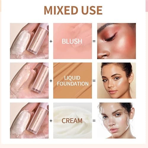 MEICOLY Liquid Highlighter,Long Lasting Liquid Luminizer Shimmer Stick,Waterproof Smooth Highlight Face Illuminator,Silky Natural Glow Makeup Sparkly Highlighters for Face,04 Transcend - liquid luminizer,04 Transcend - 0.25 Fl Oz (Pack of 1) thumbnail 8