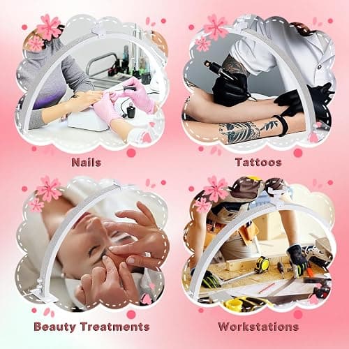 eccuslon Half Moon Light for Nail Desk with Phone Holder, 29" 50W Professional Desk Lamp with 3 Color Temperatures & Dimmer, Multi-Purpose Lighting for Eyelash Extensions, Nail Art, Tattoos, Reading thumbnail 8