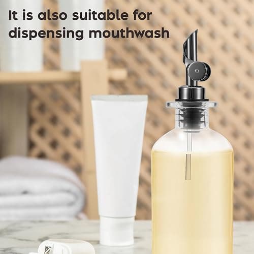 Spaceneat Olive Oil Dispenser Bottle - Includes 55 Kitchen Essential Labels - Cooking Oil Bottles for Kitchen, Coffee Syrup Dispenser - Pourer Spout with 11.8 fl oz Glass Container Cruet - 2pcs, Black thumbnail 8