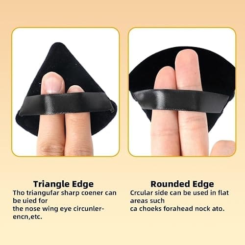 ZHIYE 4pcs Triangle Powder Puffs, Reusable Face Makeup Puff, Multifunctional Facial Makeup Tool Wet, Dry Dual-Use Makeup Sponge for BB CC Cream Liquid Foundation(BLack) thumbnail 4