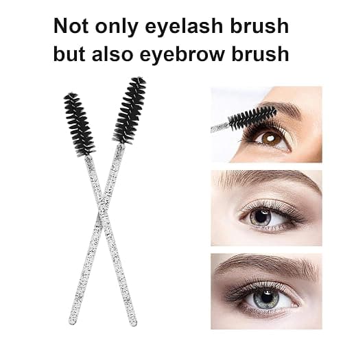 CHEFBEE 100PCS Disposable Eyelash Brush, Mascara Wands Makeup Brushes Applicators Kits for Eyelash Extensions and Eyebrow with Container (Black) thumbnail 3