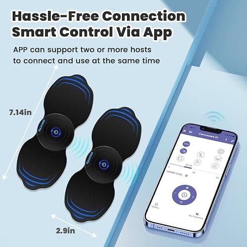 MASTOGO Wireless Tens Unit Muscle Stimulator - Two Sets of Tens Unit Massager for Pain Relief - Up to 12 Mode 20 Intensity Portable with App Controlled Bluetooth TENS EMS Muscle Stimulator Machine thumbnail 5