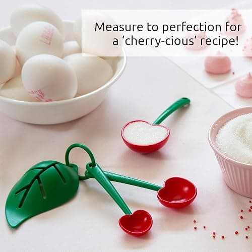 OTOTO Measuring Cups Set - Teaspoons for Dry & Liquid Ingredients, BPA-free & Dishwasher Safe, Funny Gifts, Baking Accessories, Unique Kitchen Gadgets (Mon Cherry) thumbnail 6