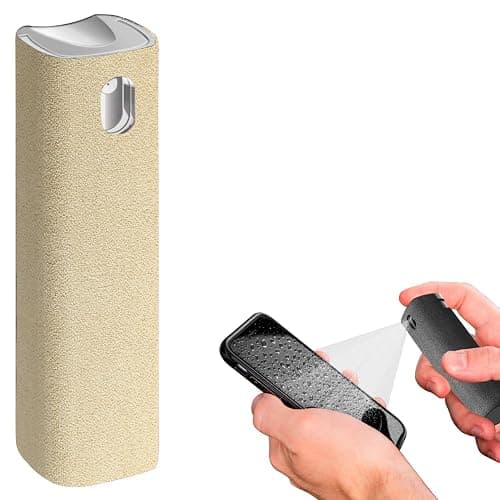 IO CLEAN Mini Screen Cleaner Spray – Finger Proof Screen Cleaner for Smartphones, iPads, MacBooks, Laptops, Car Screens, Touchscreens – 3in1 Mist Cleaner, Microfiber Cloth and Protective Cover (Cream) - Image 1