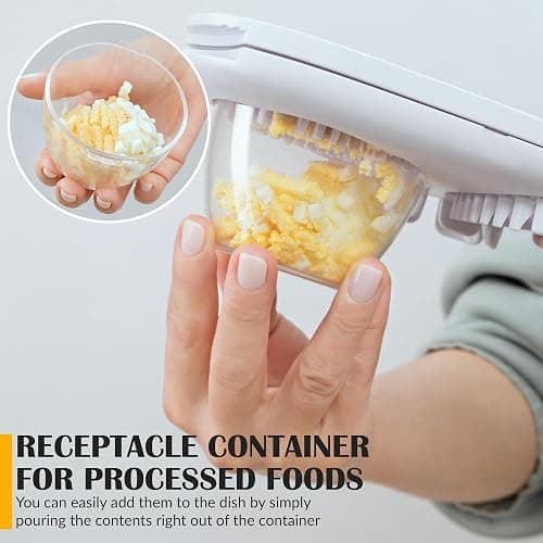 CraftyCrocodile Egg Slicer for Hard Boiled Eggs - 3 Slice Modes Egg Cutter, Heavy Duty, Stainless Steel Dicer - Kitchen Chopper Tool for Strawberry, Mushroom, Grape, Cherry Tomato - White thumbnail 4