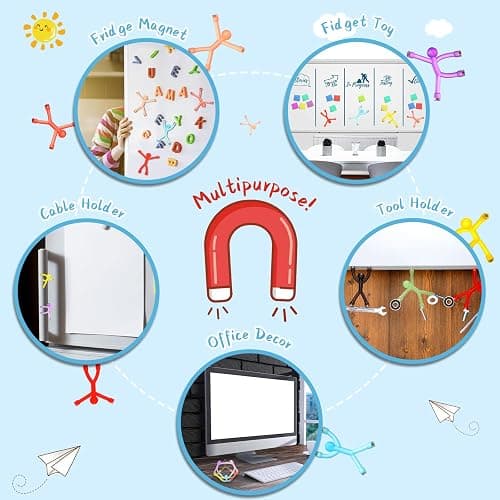 60 Pieces Fridge Magnets Humanoid Cute Men Colorful Refrigerator Magnetic Toys for Kids Translucent Magnetic Magnets for Adults Lockers, Fridge, Office, Whiteboard Decoration thumbnail 8